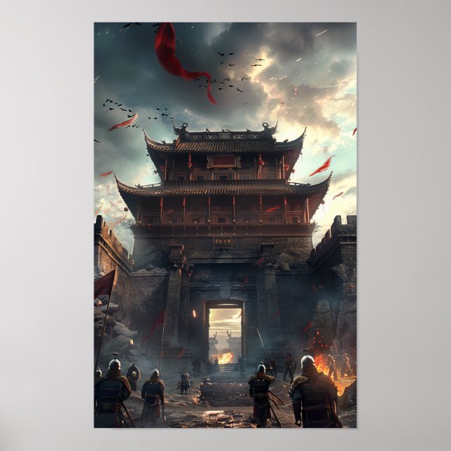 Vintage Stil Ancient China City Wall Poster (Framsidan)