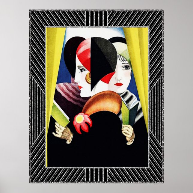 Vintage Stil Art Deco Mode Poster (Framsidan)