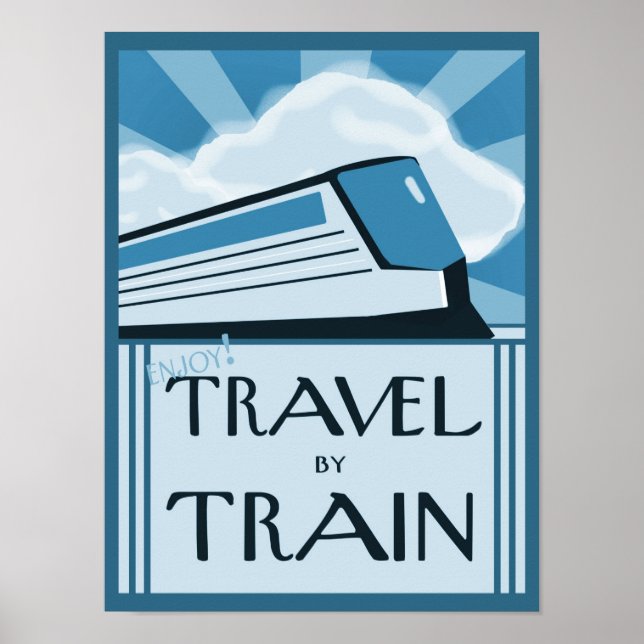 Vintage Stil Art Deco Tåg Travel Poster Skriv ut (Framsidan)