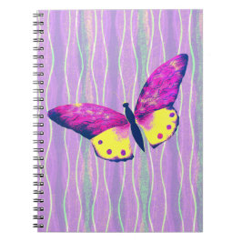 Vintage Stil Artsy Butterfly Rosa Spiral bärbar da Anteckningsbok