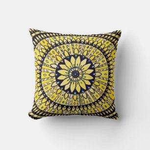 Vintage Stil Astec Mandala Gult Pillow Kudde