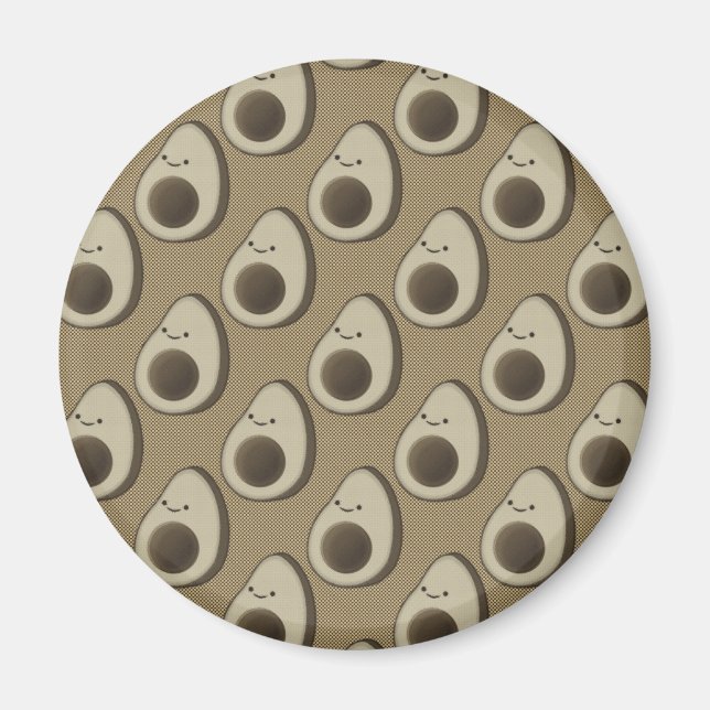 Vintage Stil Avocado Mönster Magnet (Framsidan)