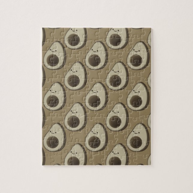 Vintage Stil Avocado Mönster Pussel (Vertikal)