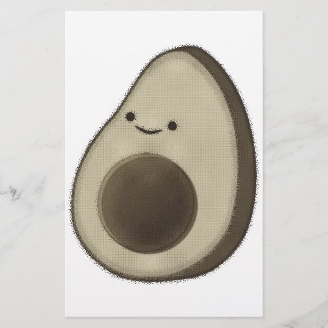 Vintage Stil Avocado Teckning Brevpapper (Framsida)
