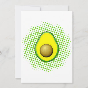 Vintage Stil Avocado Teckning Inbjudningar