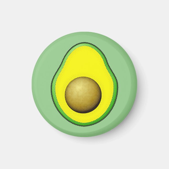 Vintage Stil Avocado Teckning Magnet (Framsidan)