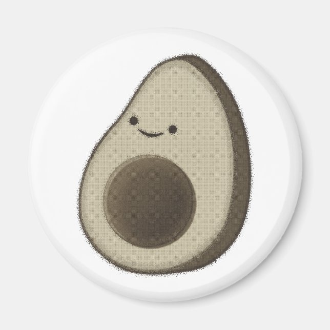 Vintage Stil Avocado Teckning Magnet (Framsidan)