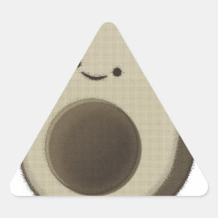 Vintage Stil Avocado Teckning Triangelformat Klistermärke