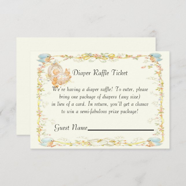 vintage Stil Babyskåda, hårklingskort Inbjudningar (Fram/baksida)