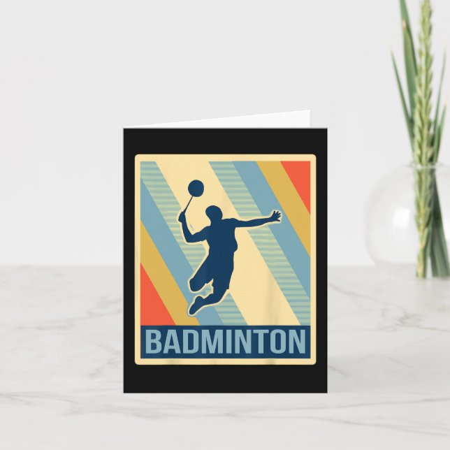Vintage Stil Badminton T Shirt Kort (Framsida)