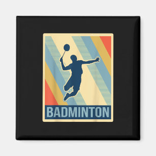 Vintage Stil Badminton T Shirt Magnet