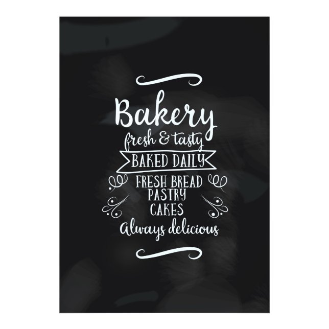 Vintage stil Bakery Chalkboard poster (Framsidan)