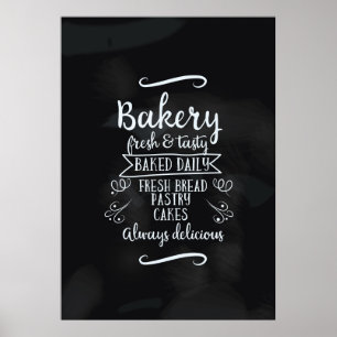 Vintage stil Bakery Chalkboard poster