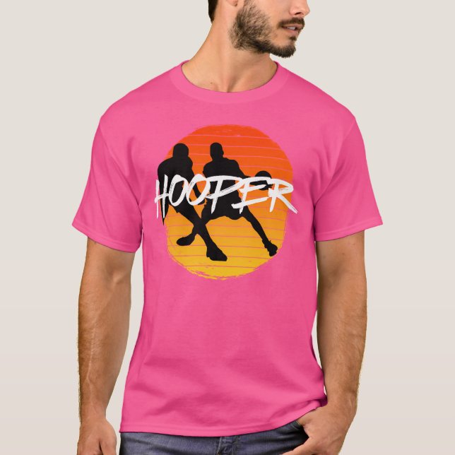 Vintage Stil Basketball Hooper Sunset T Shirt (Framsida)