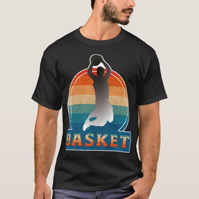 Vintage-Stil Basketball T Shirt (Framsida)