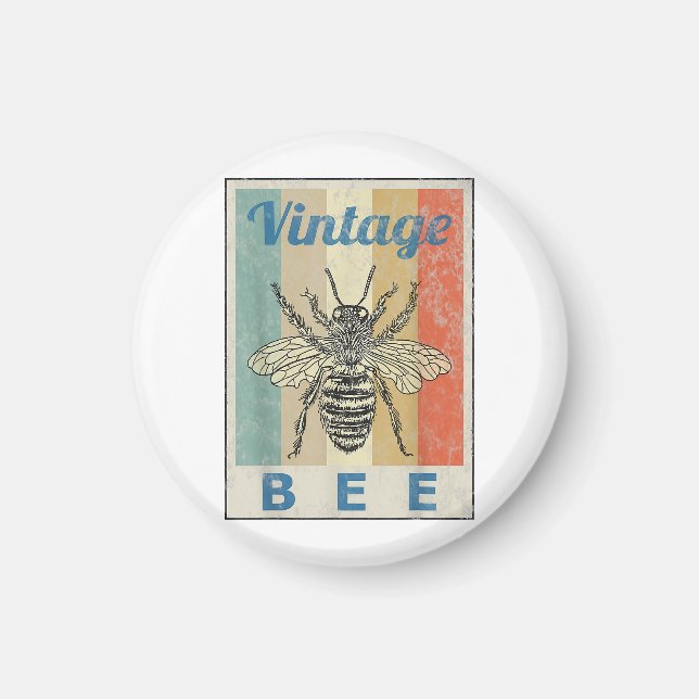 Vintage Stil Bee Queen Biodling Bebiodling Magnet (Framsidan)