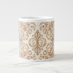 Vintage Stil, Beigi Guld Mozaik Jumbo Mugg