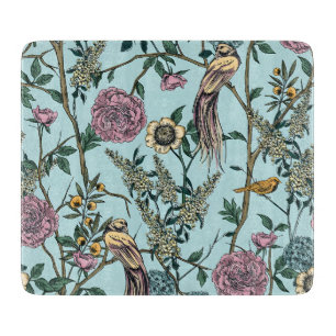 Vintage-stil blå färg botaniskt mönster 