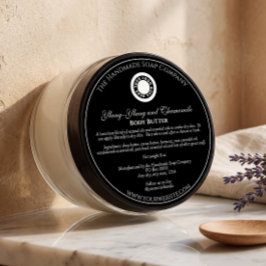 Vintage Stil Black Cosmetics Burk-etikett med logo Runt Klistermärke
