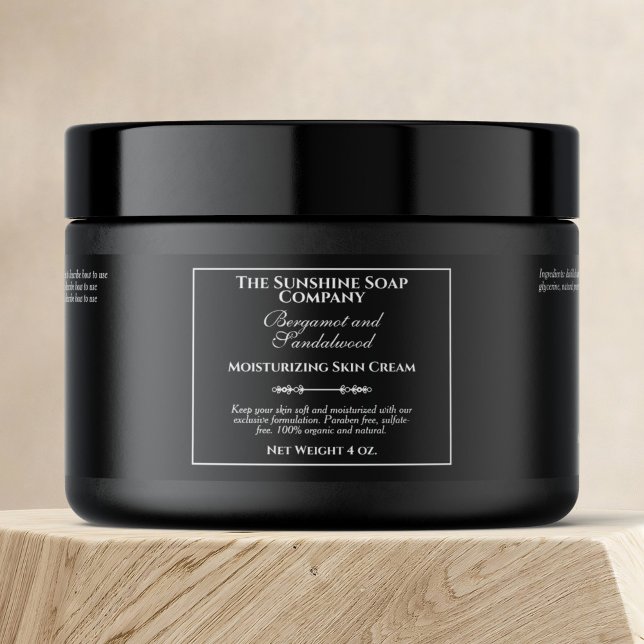 Vintage Stil Black Cosmetics Burk-etikett Vattenflaska Etikett (Skapare uppladdad)