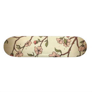 vintage stil blommar cherry skateboard bräda 21,5 cm