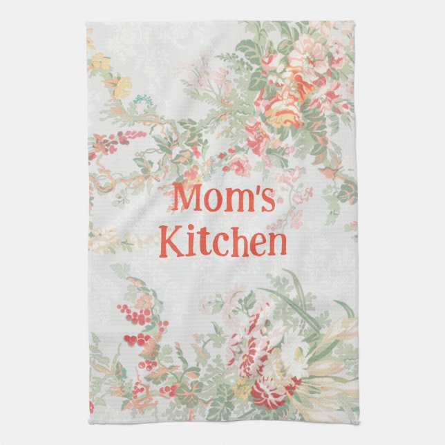 Vintage Stil Blommigt Mamma Kitchen Dish Towel Kökshandduk (Vertikal)