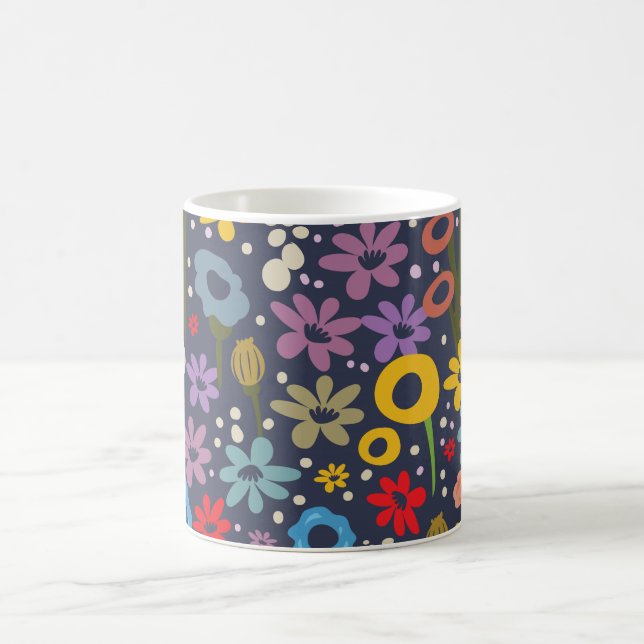 Vintage stil Blommönster Kaffemugg (Center)