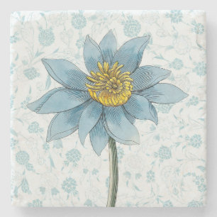 Vintage Stil Blue Daisy Flower Underlägg