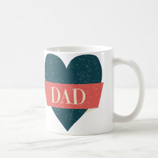 Vintage Stil Blue Heart Pappa Mugg