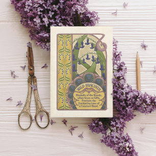 Vintage Stil Bluebell Flowers - Rosa Card