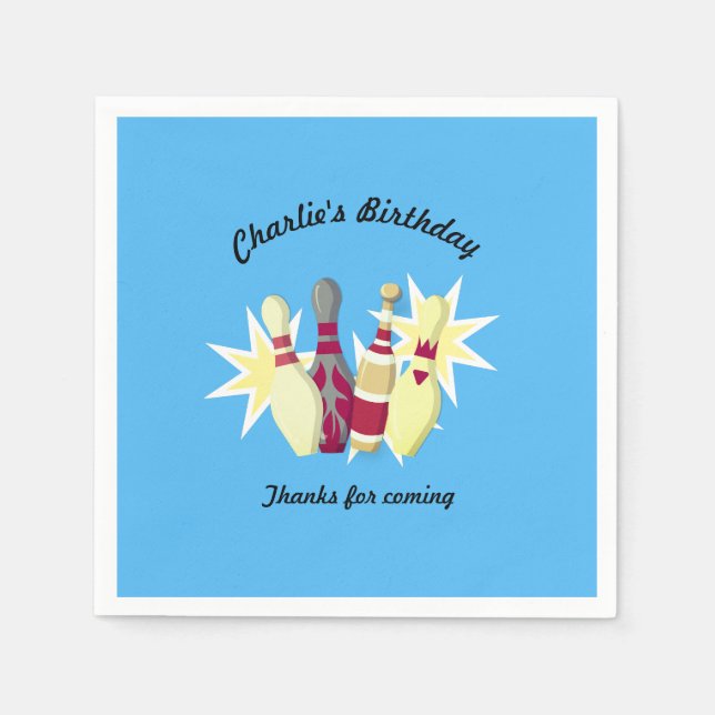 Vintage-stil Bowling Pappersservett (Framsidan)