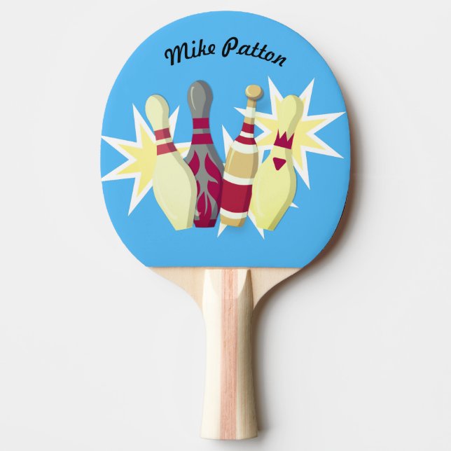 Vintage-stil Bowling Pingisracket (Framsidan)