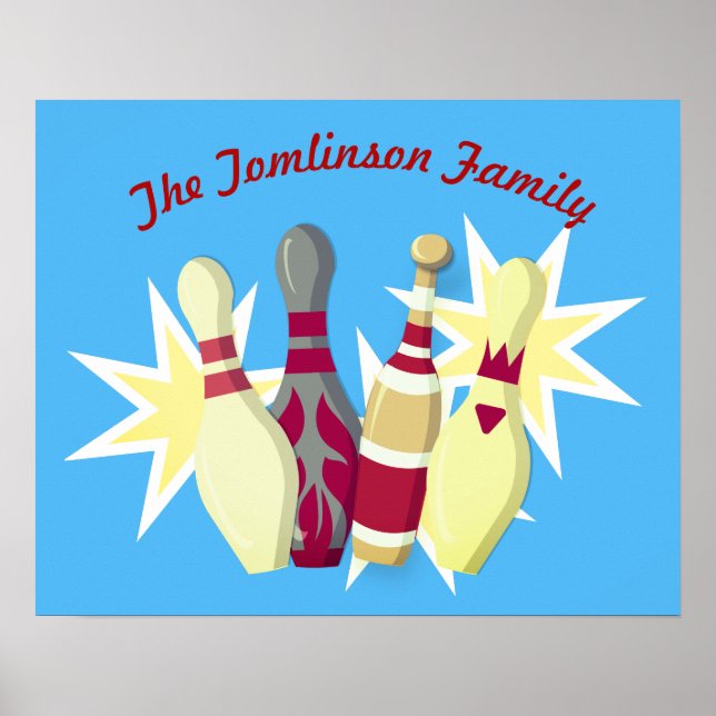 Vintage-stil Bowling Poster (Framsidan)