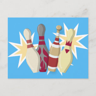 Vintage-stil Bowling Vykort