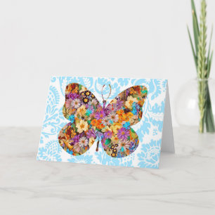 Vintage Stil Butterfly Art Note Card Kort
