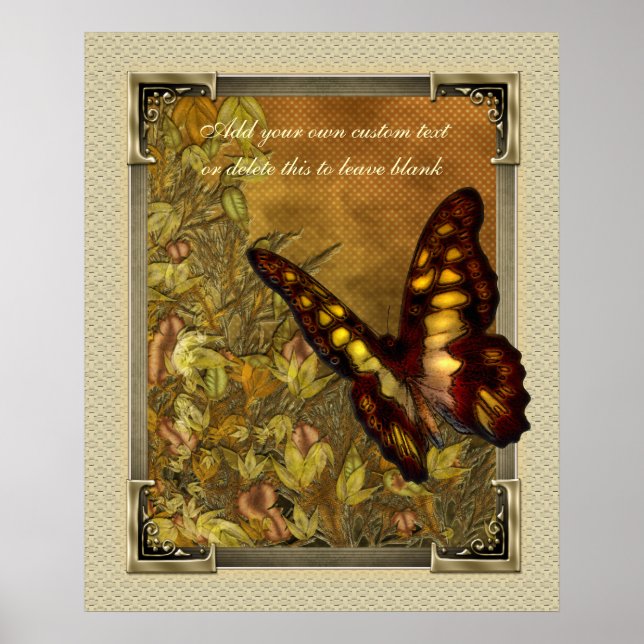 Vintage Stil Butterfly Illustration Poster (Framsidan)