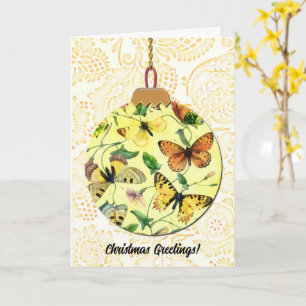 Vintage Stil Butterfly-julklapp Kort