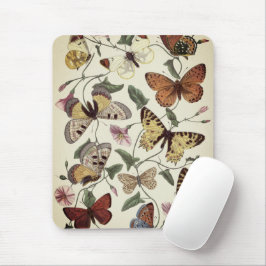Vintage Stil Butterfly och månmålning Musmatta