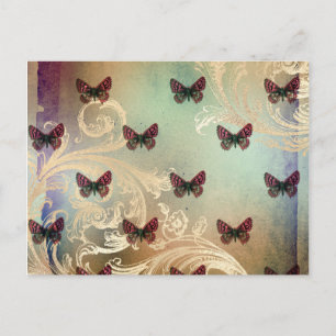 Vintage Stil Butterfly Rulla Vykort
