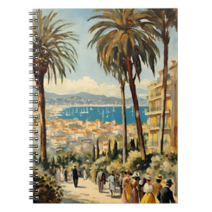 Vintage Stil Cannes Fransk Travel Watercolor Anteckningsbok