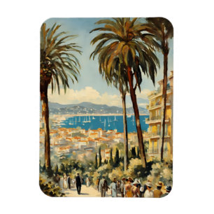 Vintage Stil Cannes Fransk Travel Watercolor Magnet