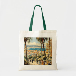 Vintage Stil Cannes Fransk Travel Watercolor Tygkasse