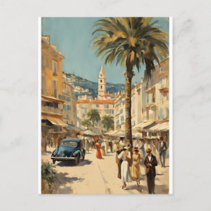 Vintage Stil Cannes Fransk Travel Watercolor Vykort