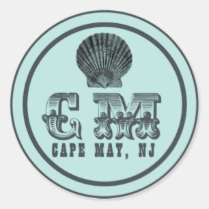Vintage Stil Cape May NJ Beach Märkre Stickers Runt Klistermärke