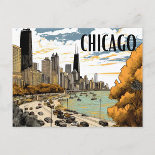 Vintage Stil Chicago Postcard Vykort
