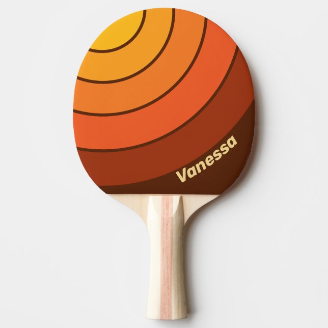 Vintage Stil Cirkelrand med Namn Pingisracket (Framsidan)