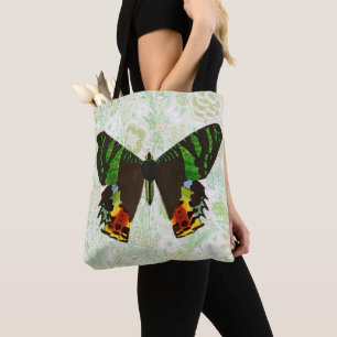 Vintage Stil Colorful Butterfly Blommigt Tote Bag Tygkasse