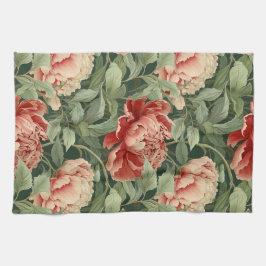 Vintage-Stil Coral &  Peony Garden Patterned Kökshandduk