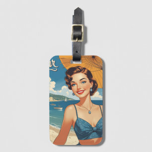 Vintage Stil Cote D'Azur Beach Girl Bagagebricka