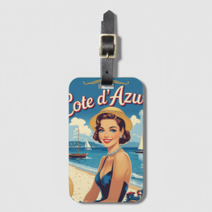 Vintage Stil Cote D'Azur Beach Girl Bagagebricka
